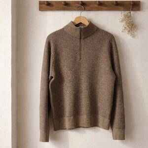 J. Crew Tan Zip-Up wool Sweater